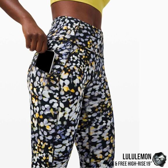 LULULEMON FAST & FREE HIGH-RISE 19” IN METROPOLIS GLOW WOMEN’S SIZE 2 LEGGINGS - Picture 8 of 16